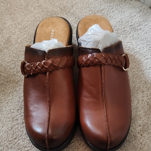Easy Spirit Shoes - Easy Spirit Brown Leather Mules